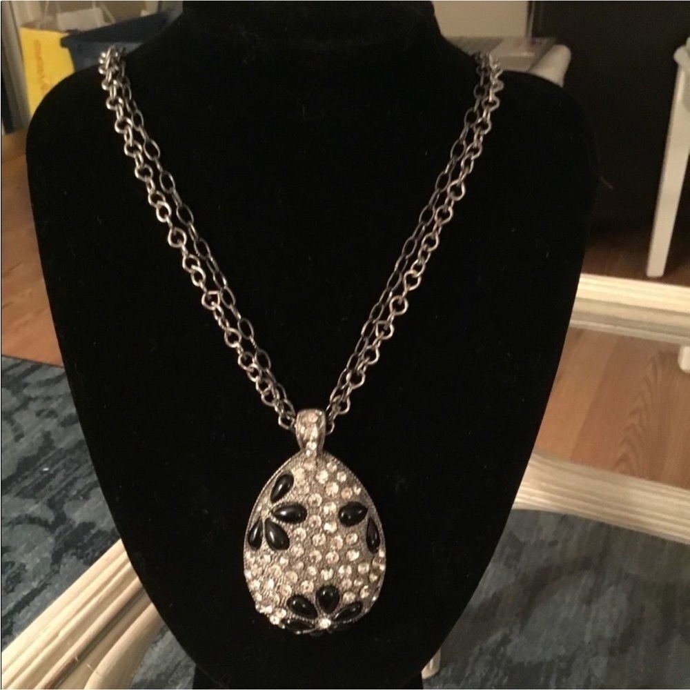 Fashion Bug silver chain necklace with medallion